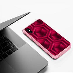 Чехол iPhone XS Max матовый Многоугольник и куб, цвет: 3D-баблгам — фото 2