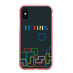 Чехол iPhone XS Max матовый Tetris neon