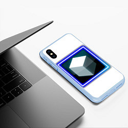 Чехол iPhone XS Max матовый Белый куб и магия, цвет: 3D-голубой — фото 2
