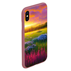 Чехол iPhone XS Max матовый Летний закат, цвет: 3D-малиновый — фото 2