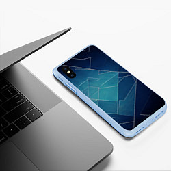 Чехол iPhone XS Max матовый Геометрическая бесконечность, цвет: 3D-голубой — фото 2