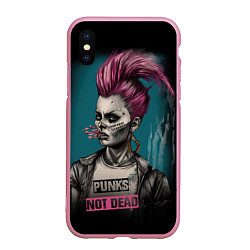 Чехол iPhone XS Max матовый Punks no dead girl