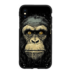 Чехол iPhone XS Max матовый Портрет обезьяны: арт нейросети