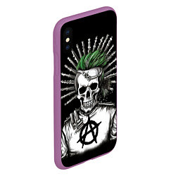 Чехол iPhone XS Max матовый Панк анархист, цвет: 3D-фиолетовый — фото 2