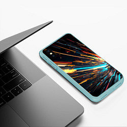 Чехол iPhone XS Max матовый Кубический взрыв, цвет: 3D-мятный — фото 2