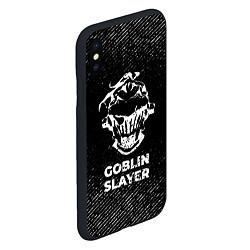 Чехол iPhone XS Max матовый Goblin Slayer с потертостями на темном фоне, цвет: 3D-черный — фото 2