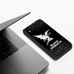 Чехол iPhone XS Max матовый Black Sabbath с потертостями на темном фоне, цвет: 3D-черный — фото 2