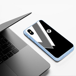 Чехол iPhone XS Max матовый Бмв - классический черный, цвет: 3D-голубой — фото 2