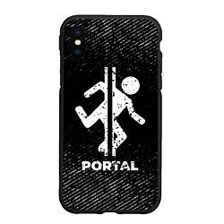 Чехол iPhone XS Max матовый Portal с потертостями на темном фоне