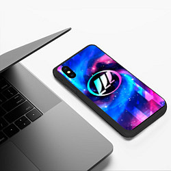 Чехол iPhone XS Max матовый Lifan неоновый космос, цвет: 3D-черный — фото 2