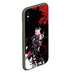 Чехол iPhone XS Max матовый Helltaker Lucifer арт краска, цвет: 3D-темно-зеленый — фото 2