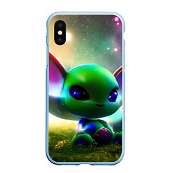 Чехол iPhone XS Max матовый Крошка инопланетянин, цвет: 3D-голубой