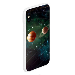 Чехол iPhone XS Max матовый Планетная система, цвет: 3D-белый — фото 2