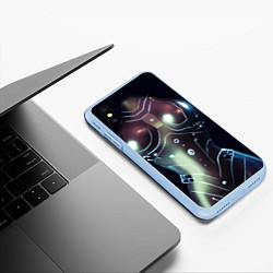 Чехол iPhone XS Max матовый Кибер-корсет, цвет: 3D-голубой — фото 2