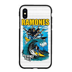 Чехол iPhone XS Max матовый Ramones rock away beach, цвет: 3D-черный