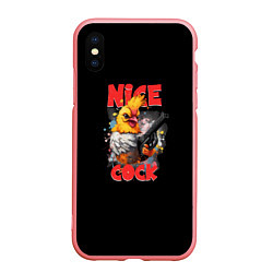 Чехол iPhone XS Max матовый Chicken gun nice cock, цвет: 3D-баблгам