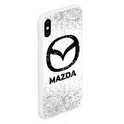 Чехол iPhone XS Max матовый Mazda с потертостями на светлом фоне, цвет: 3D-белый — фото 2