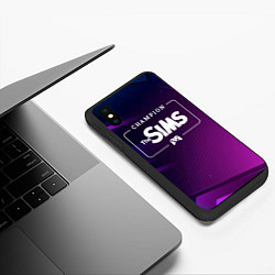 Чехол iPhone XS Max матовый The Sims gaming champion: рамка с лого и джойстико, цвет: 3D-черный — фото 2