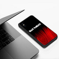 Чехол iPhone XS Max матовый Iron Maiden red plasma, цвет: 3D-черный — фото 2