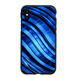 Чехол iPhone XS Max матовый Темно-синий металлик, цвет: 3D-черный