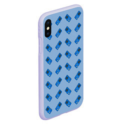 Чехол iPhone XS Max матовый Синяя консоль тетрис, цвет: 3D-светло-сиреневый — фото 2