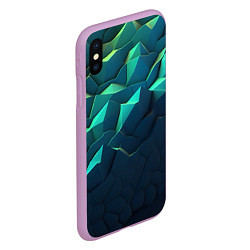 Чехол iPhone XS Max матовый Большие плиты и камни, цвет: 3D-сиреневый — фото 2