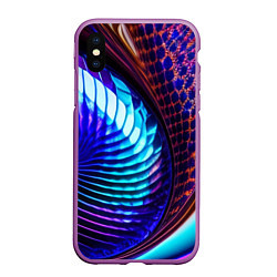 Чехол iPhone XS Max матовый Неоновый водоворот