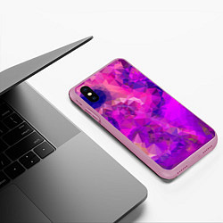 Чехол iPhone XS Max матовый Пурпурный стиль, цвет: 3D-розовый — фото 2