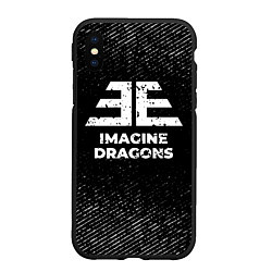 Чехол iPhone XS Max матовый Imagine Dragons с потертостями на темном фоне