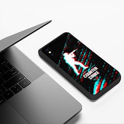 Чехол iPhone XS Max матовый Counter Strike в стиле glitch и баги графики на те, цвет: 3D-черный — фото 2
