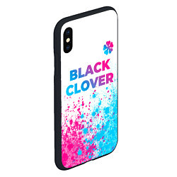 Чехол iPhone XS Max матовый Black Clover neon gradient style: символ сверху, цвет: 3D-черный — фото 2