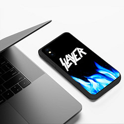 Чехол iPhone XS Max матовый Slayer blue fire, цвет: 3D-черный — фото 2