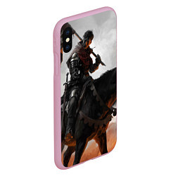 Чехол iPhone XS Max матовый Индржик на коне, цвет: 3D-розовый — фото 2