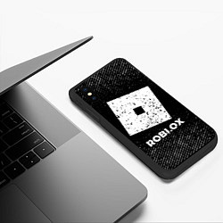 Чехол iPhone XS Max матовый Roblox с потертостями на темном фоне, цвет: 3D-черный — фото 2