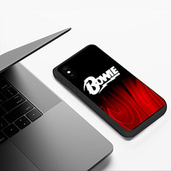 Чехол iPhone XS Max матовый David Bowie red plasma, цвет: 3D-черный — фото 2