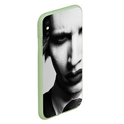 Чехол iPhone XS Max матовый Marilyn Manson looks at you, цвет: 3D-салатовый — фото 2