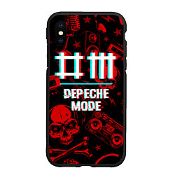 Чехол iPhone XS Max матовый Depeche Mode rock glitch