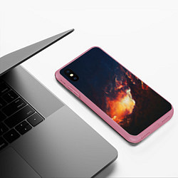 Чехол iPhone XS Max матовый Взрыв галактики, цвет: 3D-малиновый — фото 2
