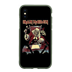 Чехол iPhone XS Max матовый Iron Maiden - судья, цвет: 3D-темно-зеленый