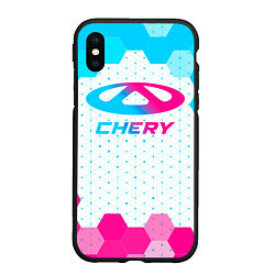 Чехол iPhone XS Max матовый Chery neon gradient style