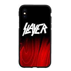 Чехол iPhone XS Max матовый Slayer red plasma