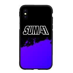 Чехол iPhone XS Max матовый Sum41 purple grunge