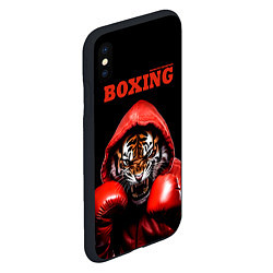 Чехол iPhone XS Max матовый Boxing tiger, цвет: 3D-черный — фото 2