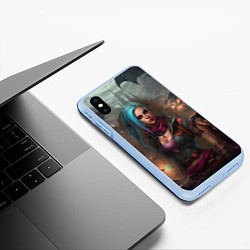 Чехол iPhone XS Max матовый Jinx art Arcane League of Legends fantasy, цвет: 3D-голубой — фото 2