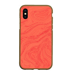 Чехол iPhone XS Max матовый Абстракция коралловый, цвет: 3D-коричневый