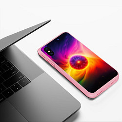 Чехол iPhone XS Max матовый Неоновое солнце, цвет: 3D-баблгам — фото 2