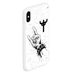 Чехол iPhone XS Max матовый Judas Priest и рок символ, цвет: 3D-белый — фото 2