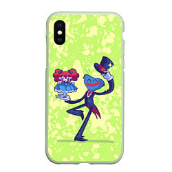 Чехол iPhone XS Max матовый Huggy Wuggy and Poppy Playtime, цвет: 3D-салатовый