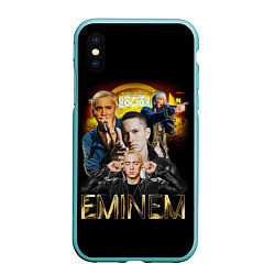 Чехол iPhone XS Max матовый Eminem, Marshall Mathers, цвет: 3D-мятный