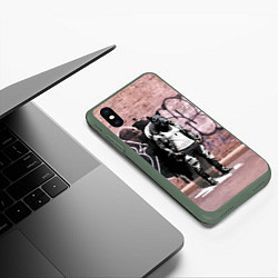 Чехол iPhone XS Max матовый Dude capybara - Bronx - graffiti, цвет: 3D-темно-зеленый — фото 2